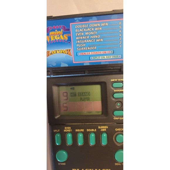 Blackjack Handheld Game Vtg 1994 Mini Vegas Electronic Games. Tested works great - Picture 7 of 7